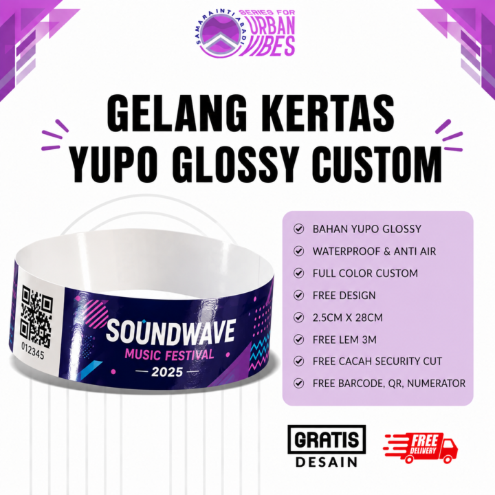 Gelang Kertas Yupo Glossy Custom