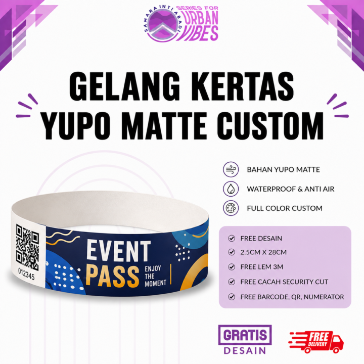 Gelang Kertas Yupo Matte Custom