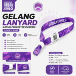 Gelang Lanyard Katun Polyester Custom 1,5 Cm / 2 Sisi