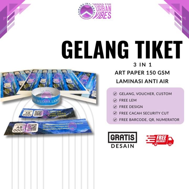 Gelang Tiket 3 in 1 Custom