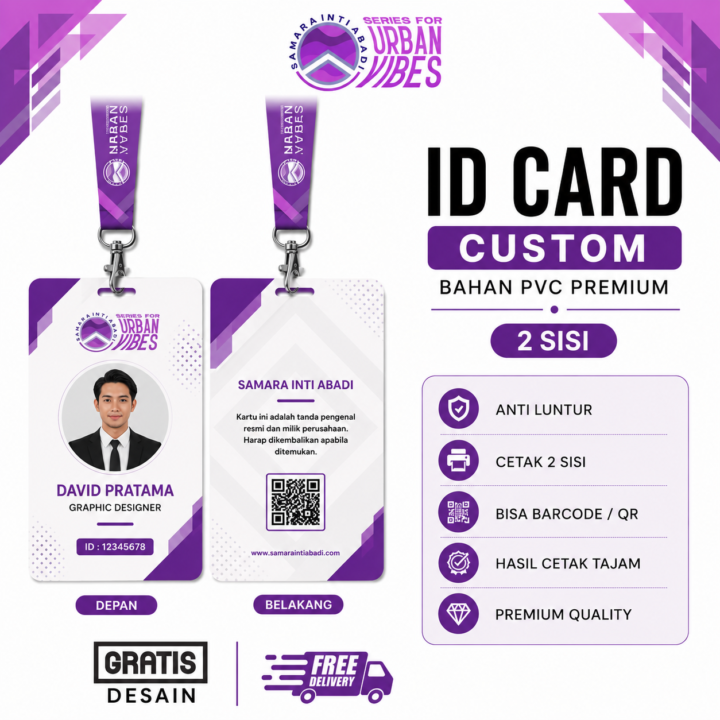 ID Card Custom Bahan PVC Premium