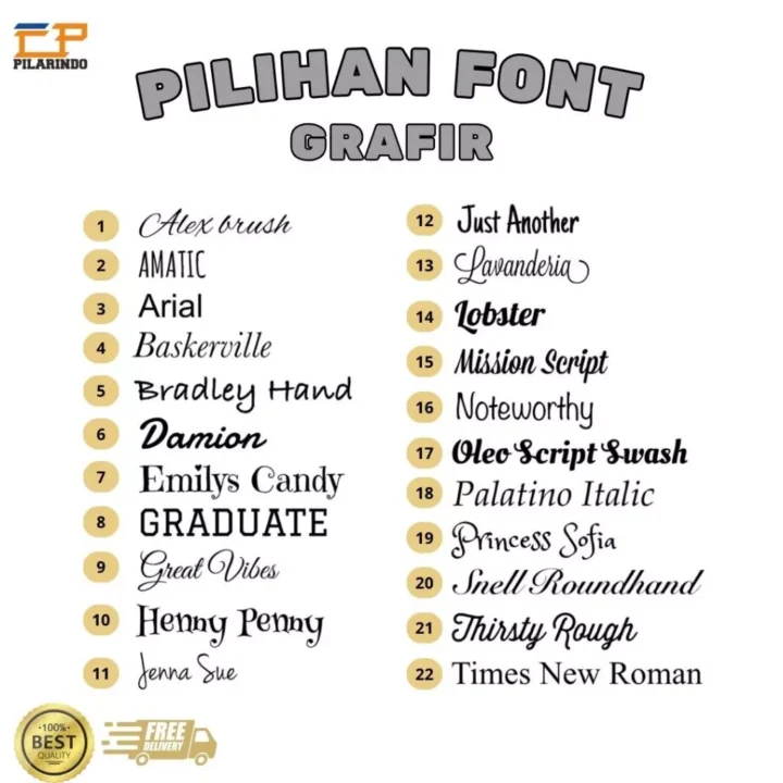 Jenis Font Cetak Grafir - 1080 x 1080 px