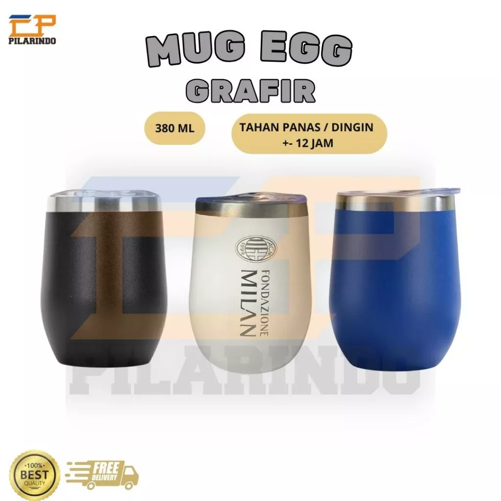 Tumbler Mug Egg Custom Grafir 380 ML 2 Sisi