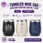Tumbler Mug Egg Custom Grafir 380 ML 1 Sisi